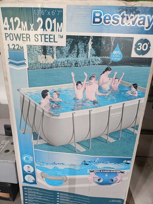 Basen stelażowy Bestway 4,12m x 2,01m z pompą ciepła 5,6 KW.