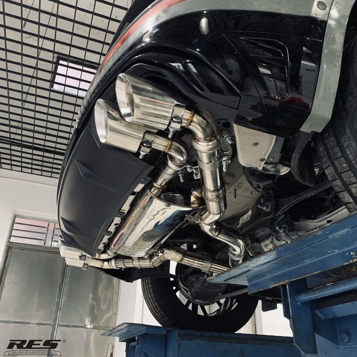 Вихлопна система вихлоп випуск  RES Downpipe Audi SQ5 80A 3.0 TFSI Valvetronic заслонки спорткат 200/300 Cell 60/70 мм дифузор доунпайп насадки