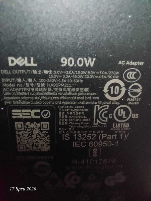 Dell oryginalny zasilacz 90W USB-C