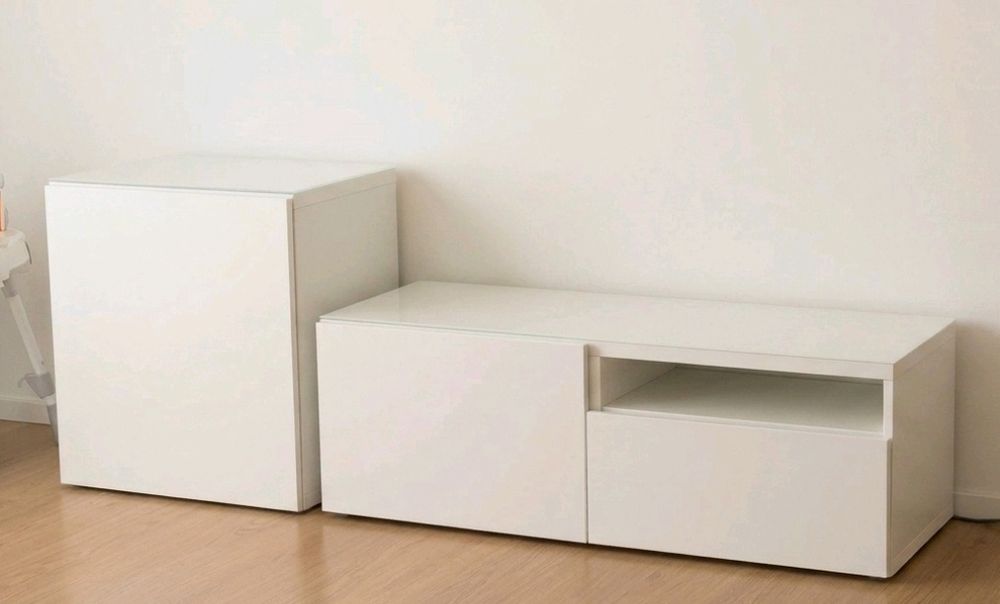 Móvel de TV + Módulo de Arrumação IKEA BESTÅ (Branco)