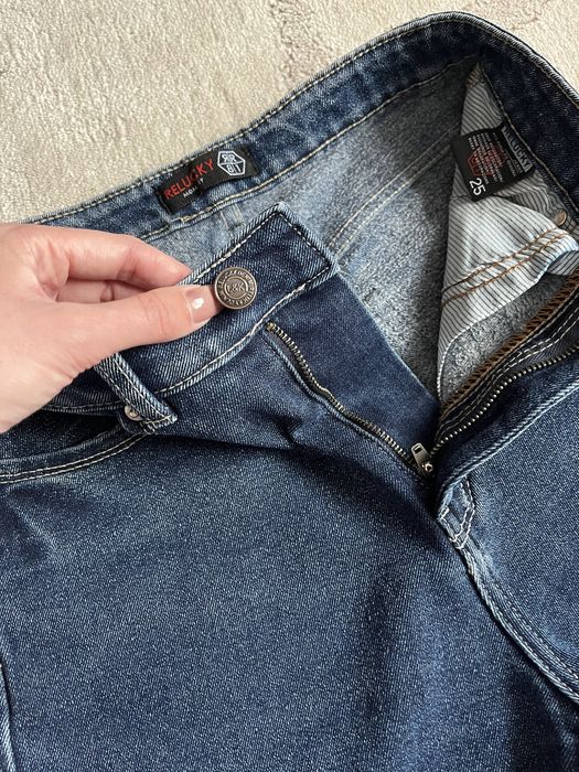 Джинси мом, темно сині з теплою підкладкою