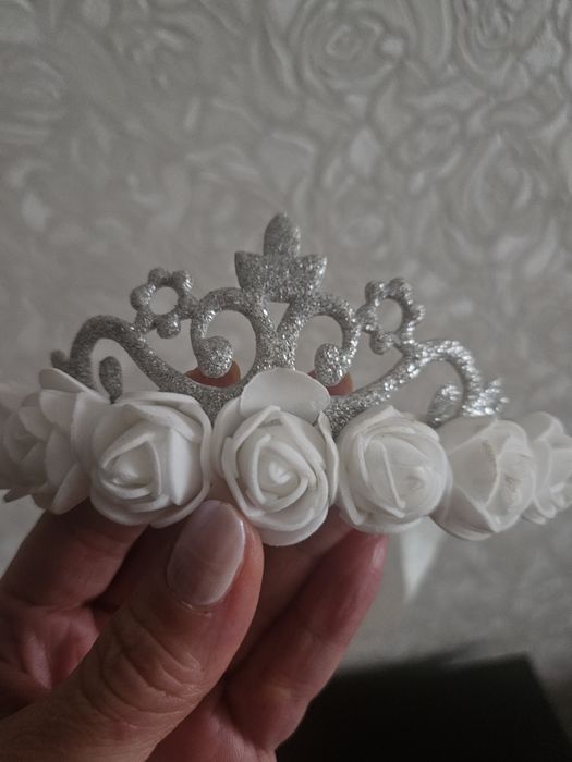 Повязка обруч корона принцеси срібляна