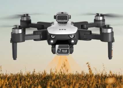 Drone dobrável para fotografia aérea de lente dupla, evita obstáculos