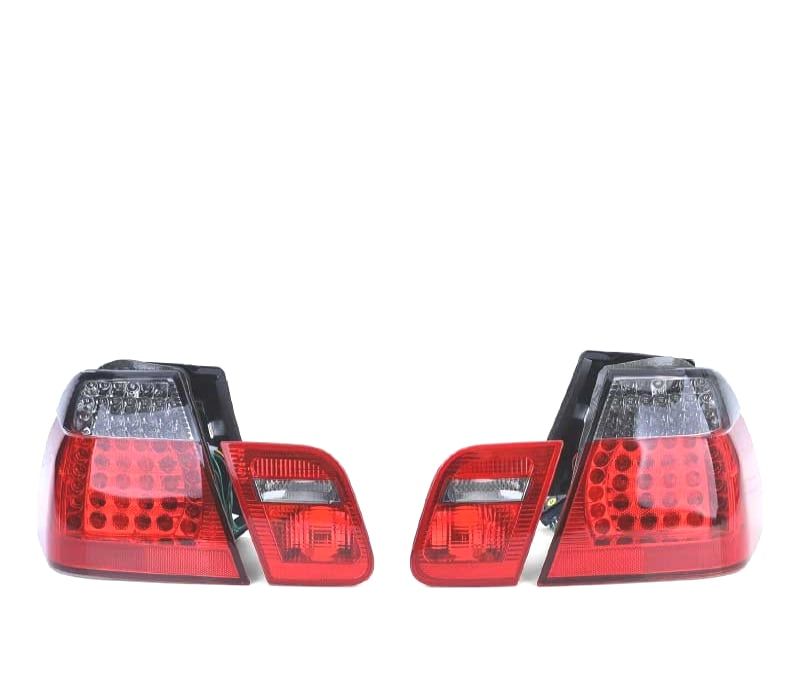 FAROLINS TRASEIROS LED BMW E46 98-01 VERMELHO ESCURECIDO LOOK M3
