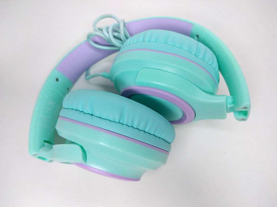 Słuchawki Dla Dzieci 2 Pary, Regulowane, Składane - Miętowo-Niebieskie
