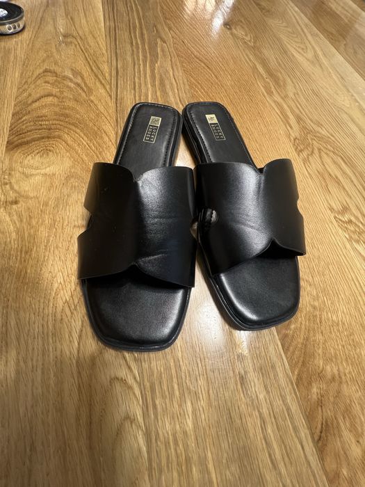 Skórzane Klapki ze skóry naturalnej 39  Lucky Shoes