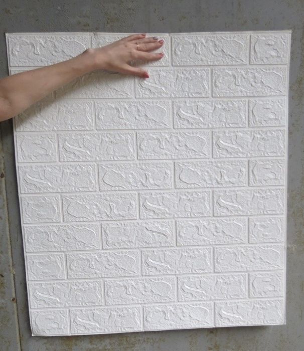 Распродажа! 3д панели самоклеящиеся, белый кирпич 70*77 cm