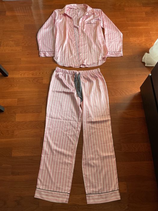 Zestaw piżama różowa w paski Victoria’s Secret