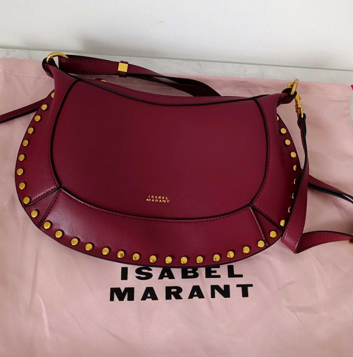 Isabel Marant oskan moon skóra naturalna burgundowa torebka