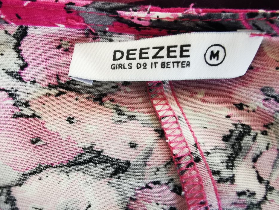DeeZee sukienka w kwiaty kopertowa różowa rozmiar M 38