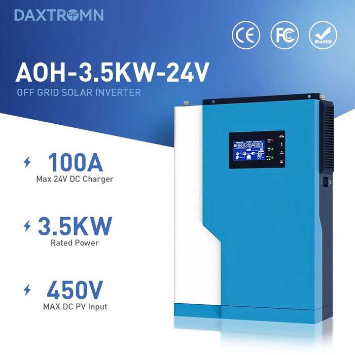 Daxtromn 3500W 24V Off Grid Inverter solare ibrido MPPT 100A 230V5000W