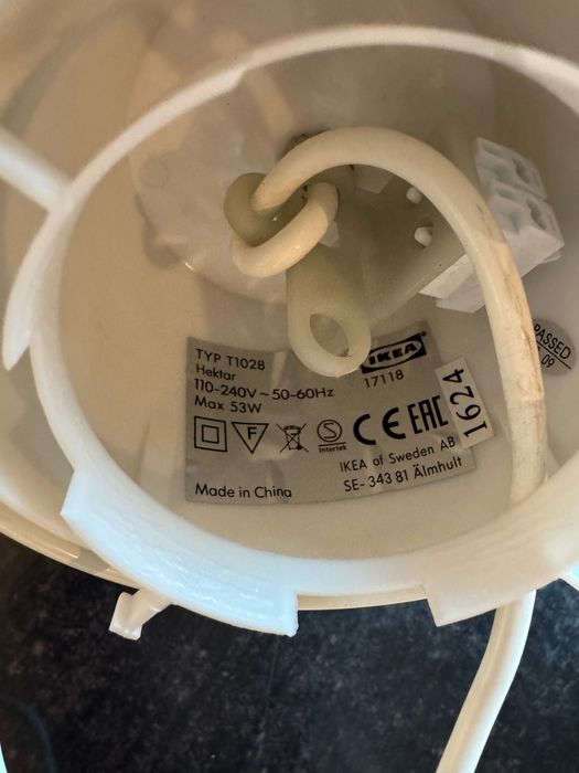2x lampa biala/ecru ikea hektar