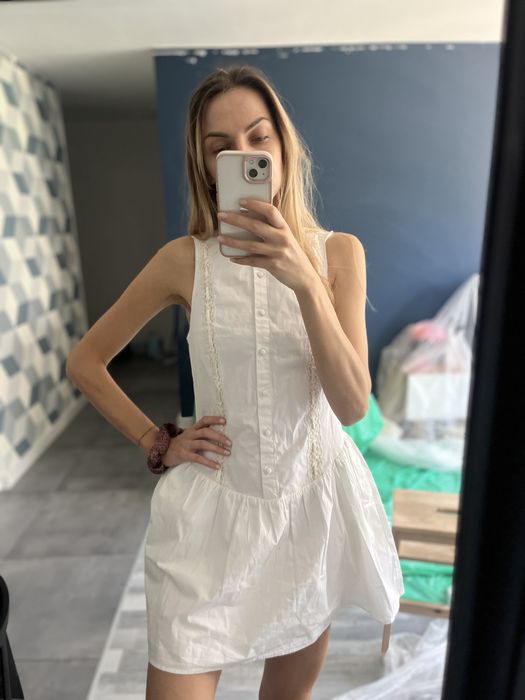 Zara sukienka biala mini