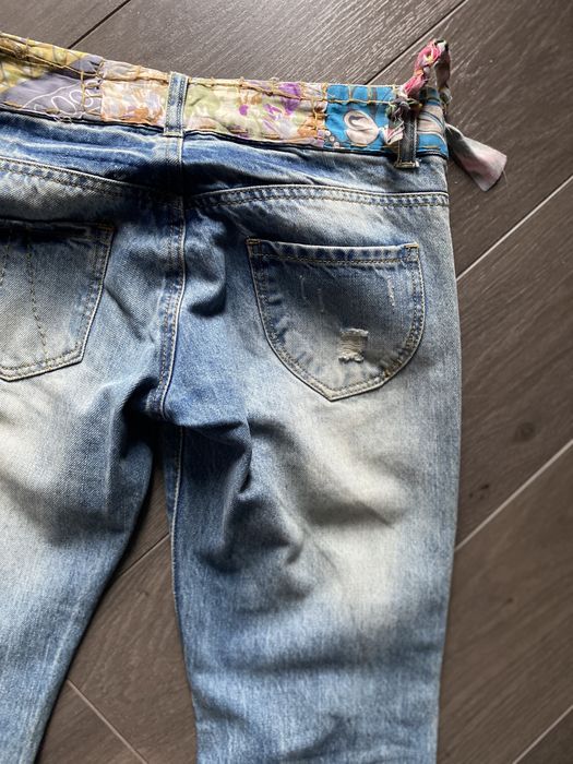 Desigual spodnie jeansowe jeans jeansy patchwork 36 jak nowe