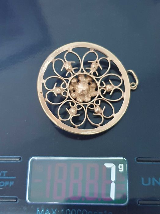 Винтажный крупный кулон,Ceребро 875 проба с позолотой,1976 Харьков ЮЗ