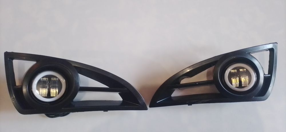 LED противотуманки + дхо с решётками для Джили МК, MK NEW, МК2, МK CROSS.