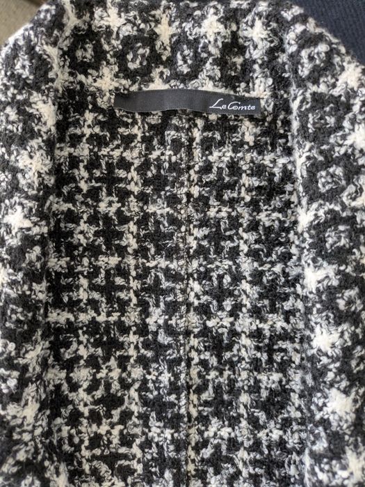 płaszcz samochodowy / długi kardigan Lecomte boucle – nowy 42/XL