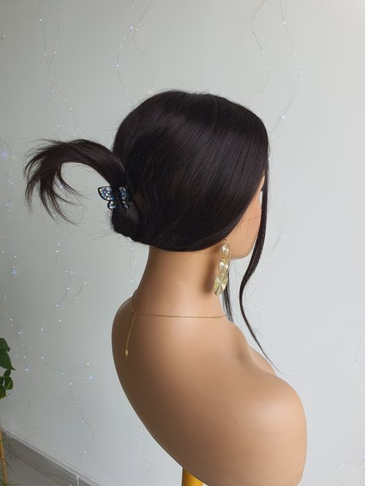 Tupet topper gorzka czekolada mikro skóra włosy naturalne Agnieszka