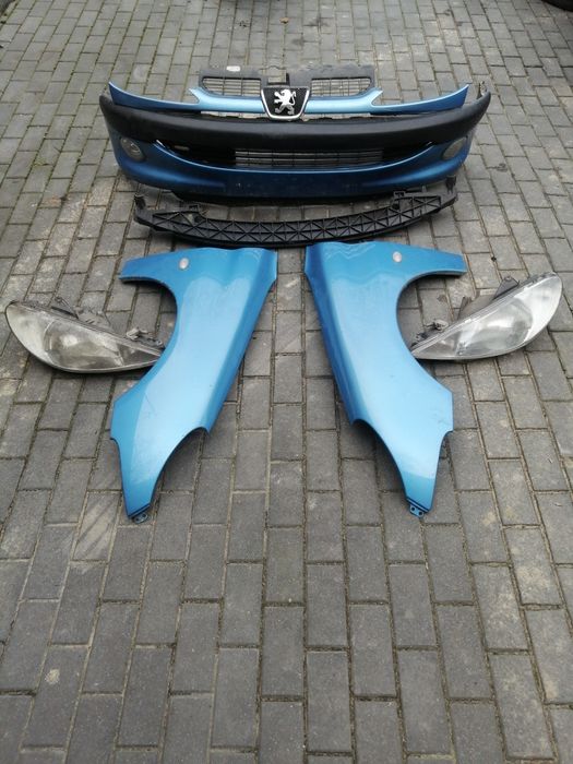 Peugeot 206 przód maska zderzak lampy błotniki pas do kod KNYC