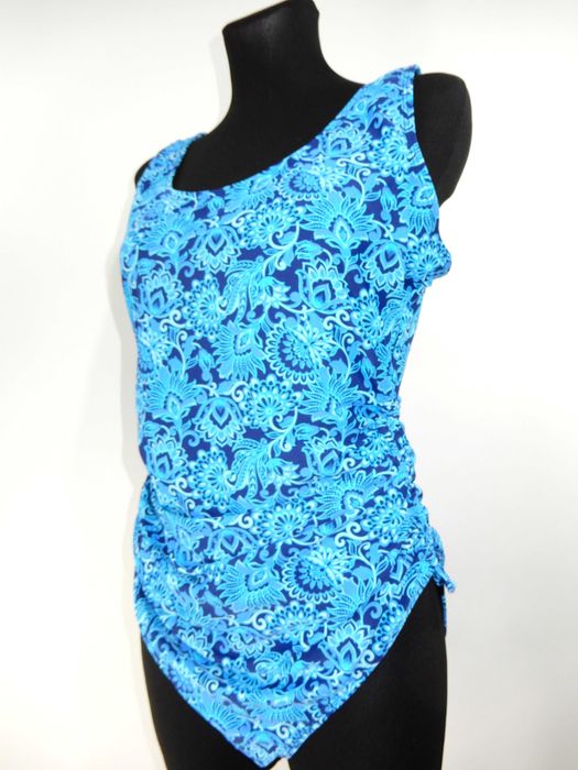 Strój kąpielowy jednoczęściowy kostium niebieski wzór Jones 42 XL