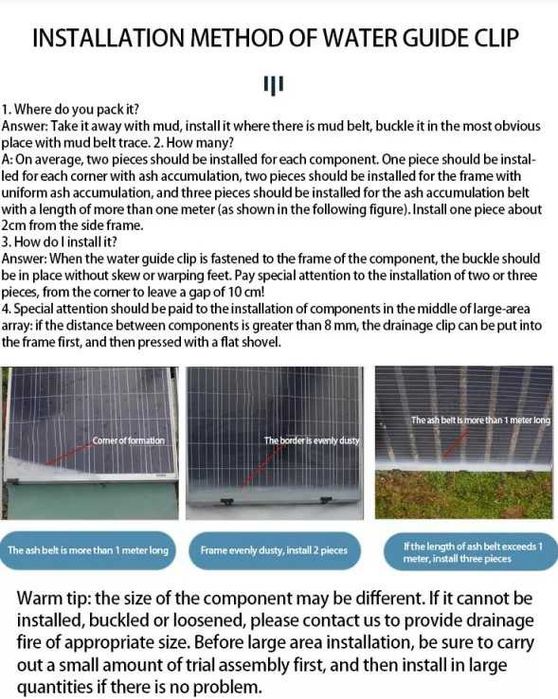 Dreno de água em inox para paineis fotovoltaicos