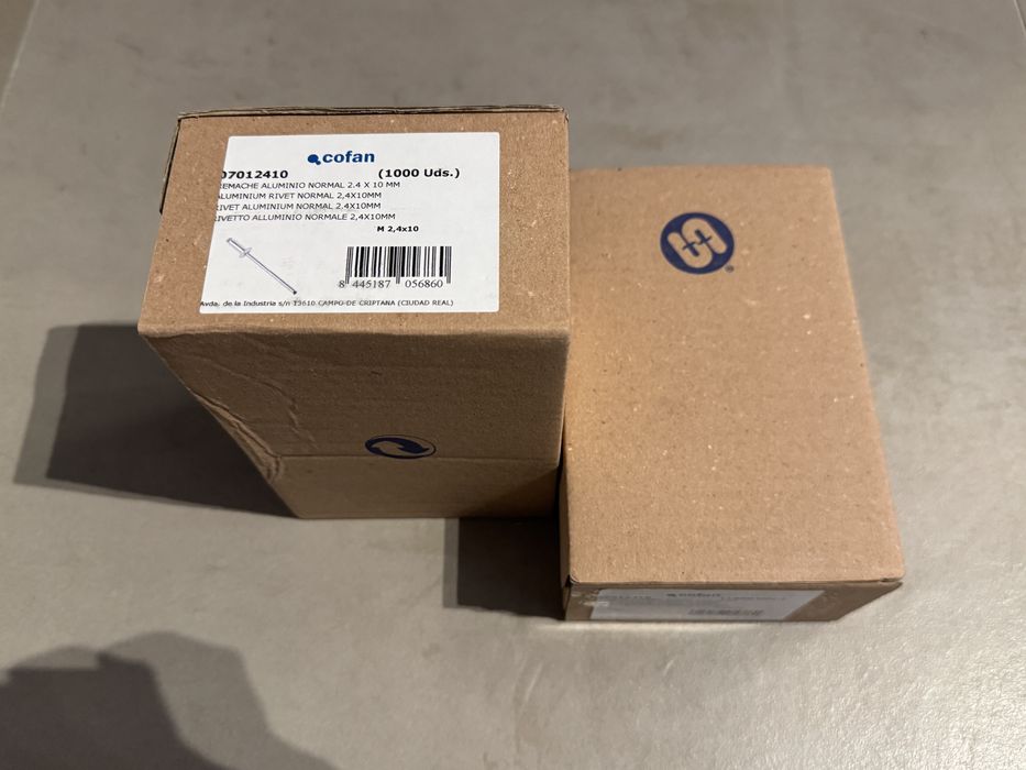 Nity aluminiowe 2,4x10mm 2 x 1000 szt.