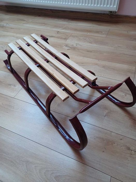 Sanki stalowe z oparciem plus linka. NOWE!