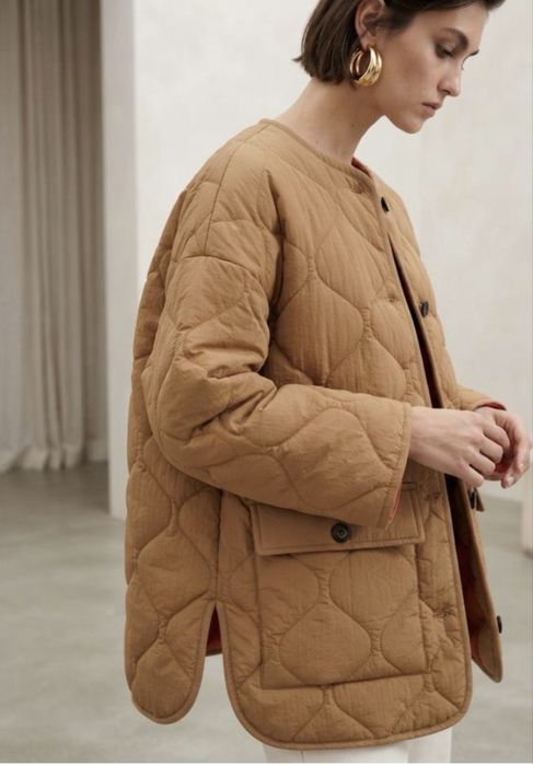 Куртка вільного крою, стьобана куртка Zara