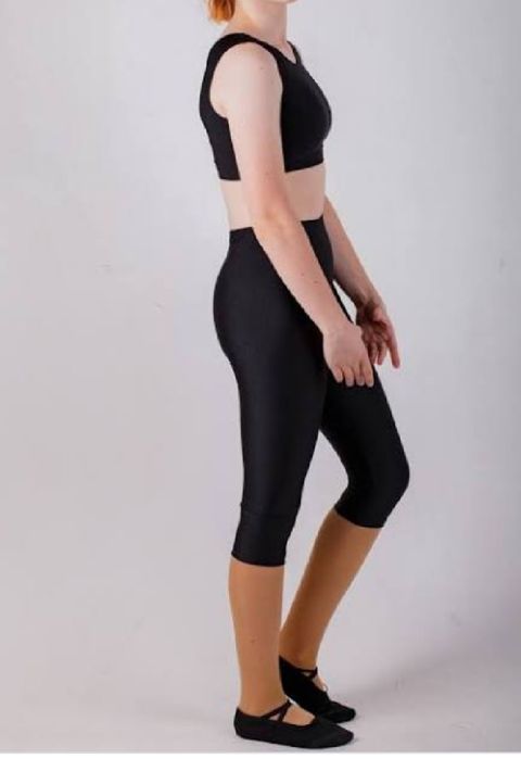 Чёрные лосины для фитнеса, спорта, бриджи, велосипедки, капры