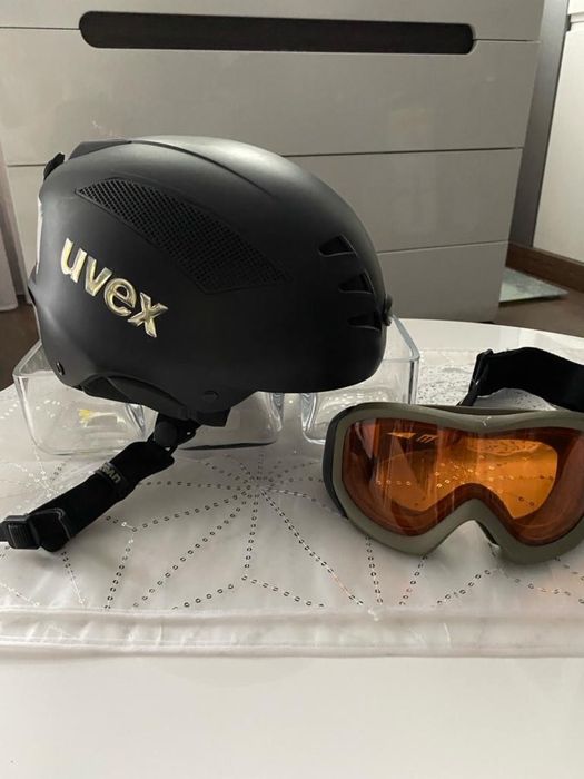 Kask UVEX + gogle CEBE