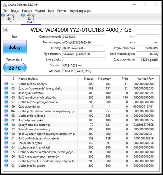 Dysk do NAS Western Digital 4TB WD4000FYYZ 3,5 SATA Gwarancja!