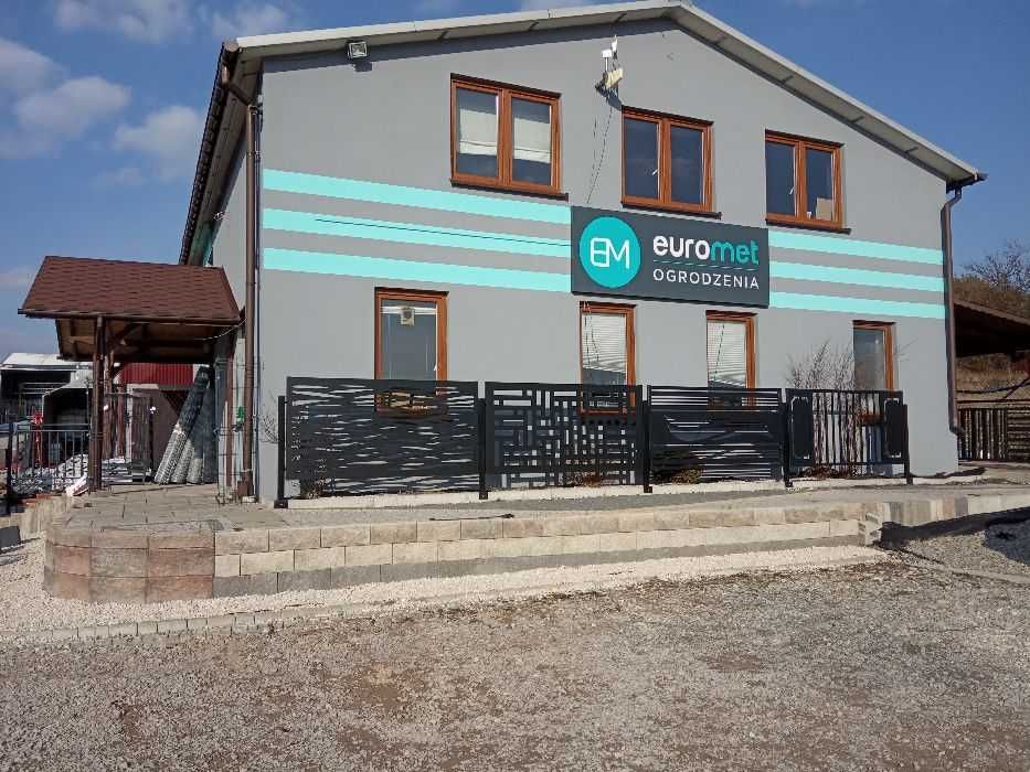 Ogrodzenie panelowe 35zł/mb 123cm fi4 malowane słupek 40x60 obejmy