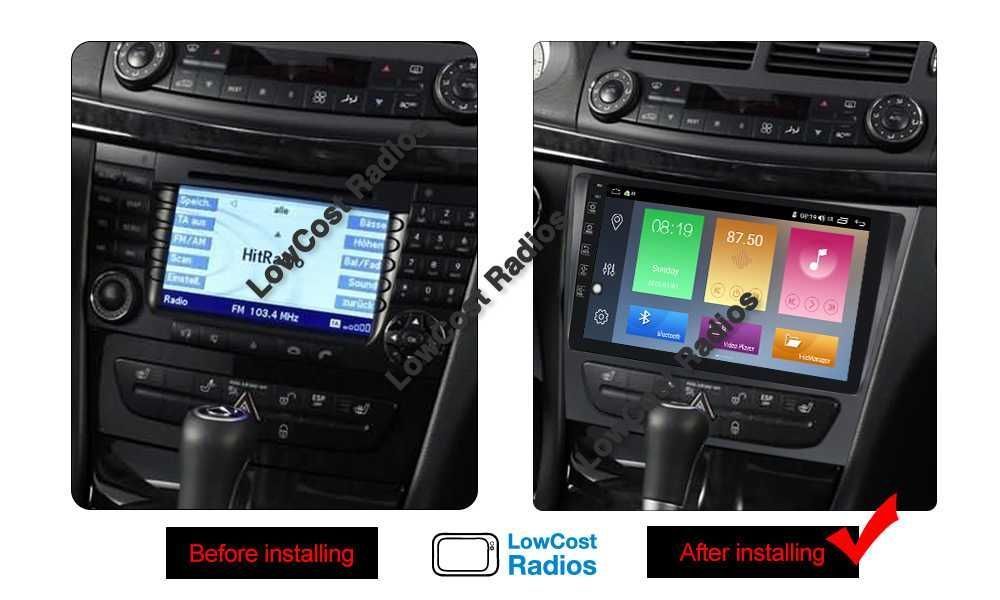 Auto Rádio GPS Mercedes Benz 9'' Classe E W209 W219 W211 - ANDROID 15