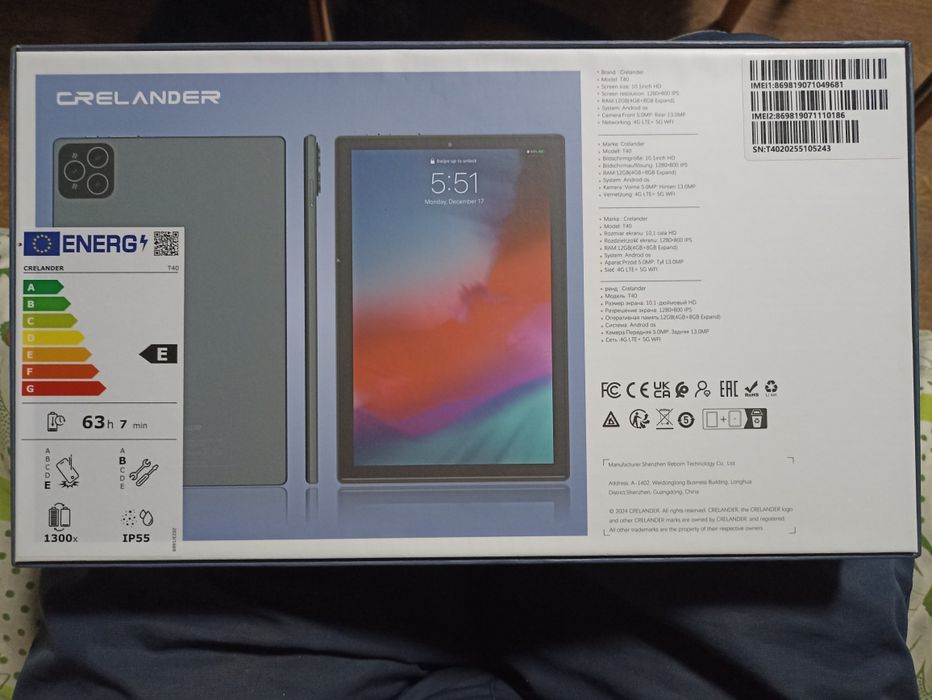 Планшет Crelander T40 12/512GB