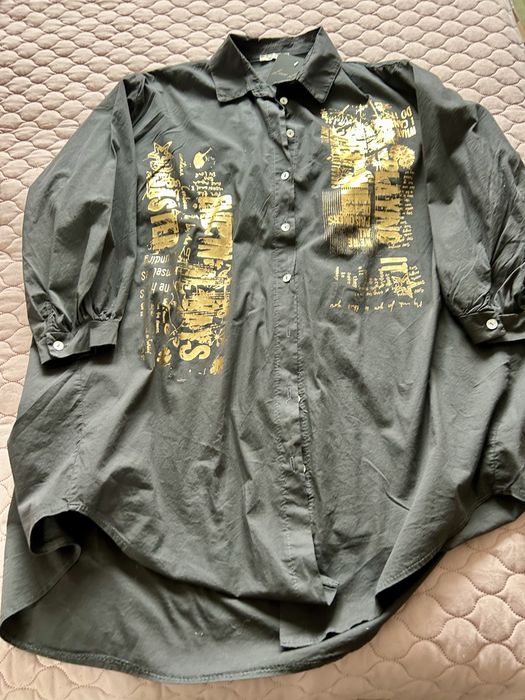 Koszula grafitowa ze złotym