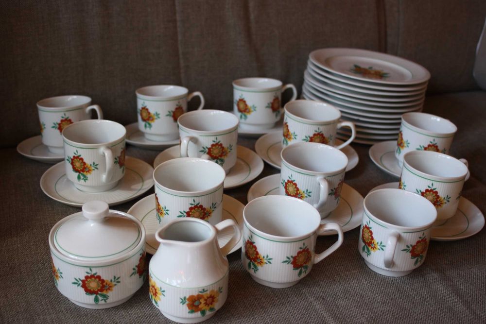 Zestaw kawowy, serwis kawowy - komplet - Chodzież - PRL