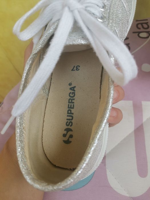 Кеды серебристые женские Superga
