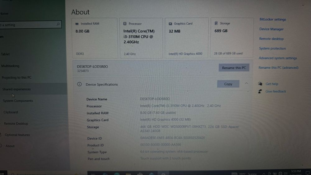 Lenovo ThinkPad E430 / i3 / 8GB RAM / SSD 240GB + HDD 500GB