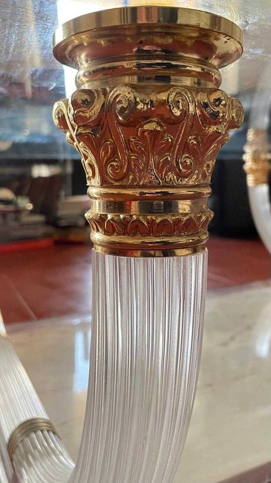 Mesa de centro Vidro e Mármore -  Neoclassica