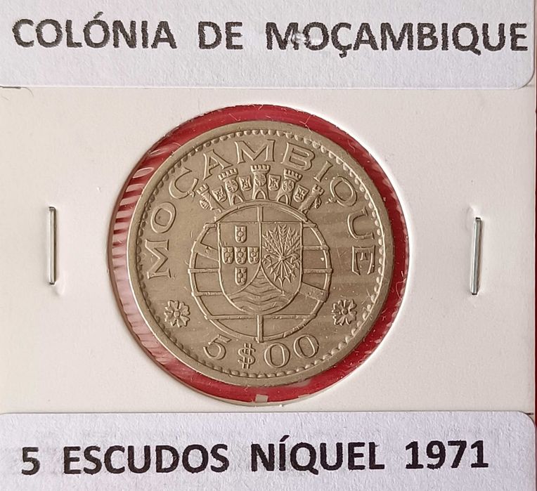 2 Moedas Portuguesas De 5 Escudos da Ex Colónia Moçambique ( Níquel )