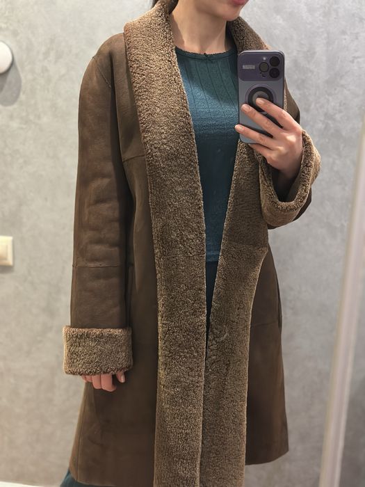 Шуба, дублянка натуральна коричнева