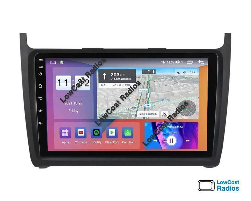 Rádio 2DIN (9") • Volkswagen VW POLO MK5 (2008 a 2017) • Android 15 • GPS | CARPLAY • ANDROID AUTO