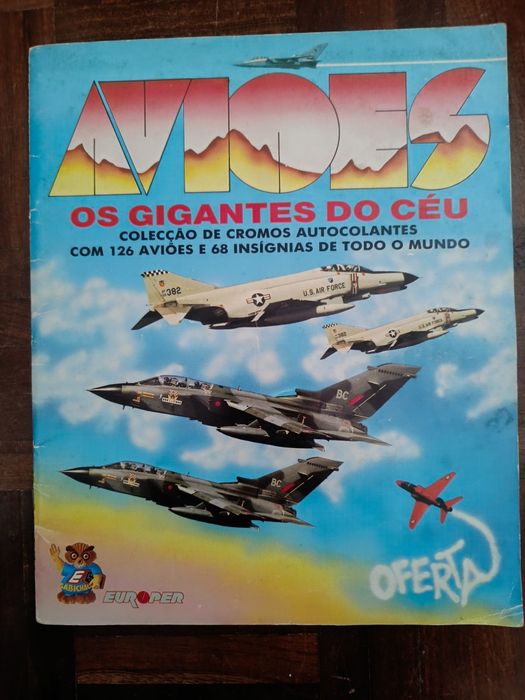 Caderneta de cromos incompleta Aviões os gigantes do céu