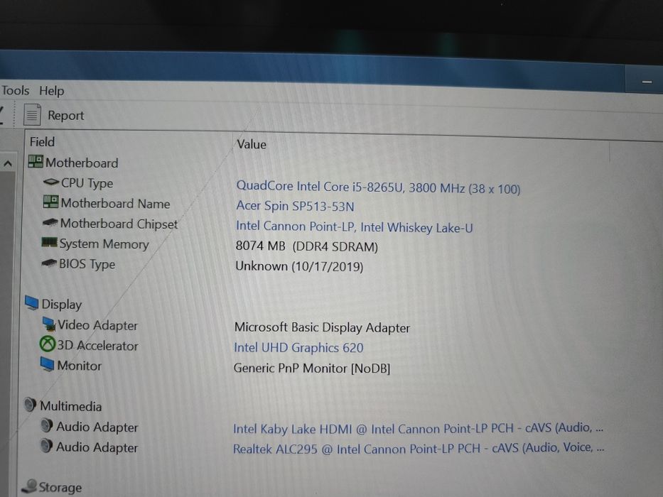 Laptop Acer Spin 5 SP513-53N-58AS 8GB DDR4