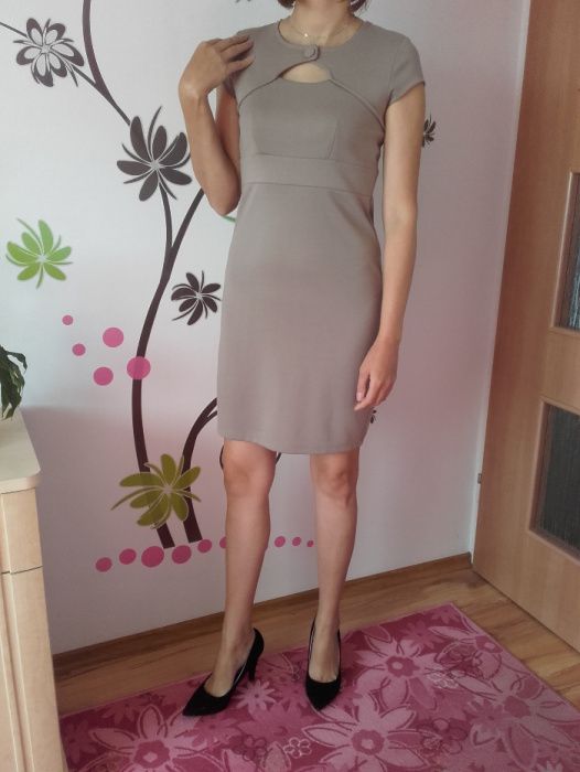 Sukienka beżowa Bon Prix r. 36