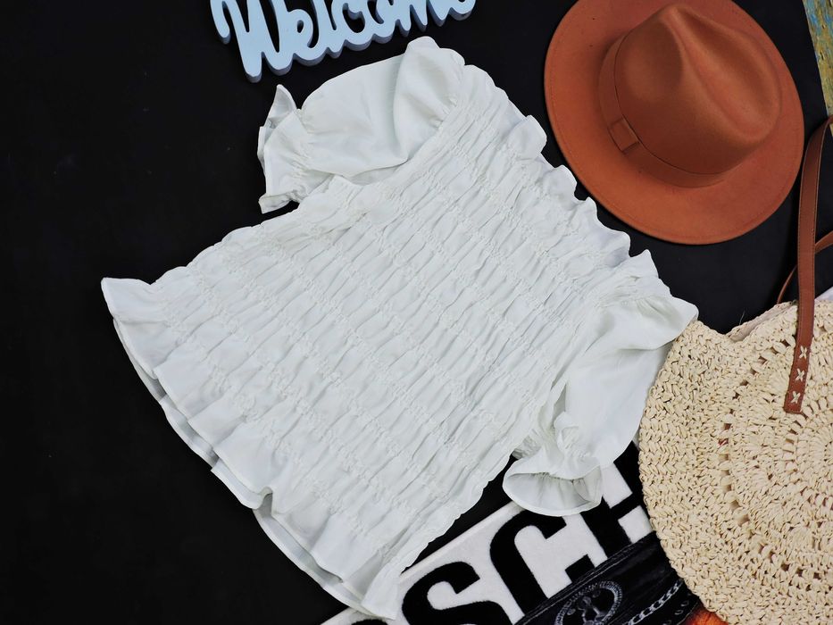 H&M Biała bluzeczka mareszczenia 38