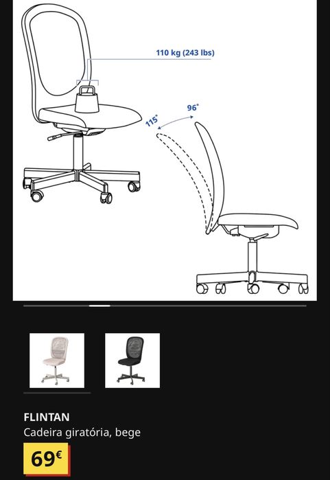 Cadeira homeoffice IKEA
