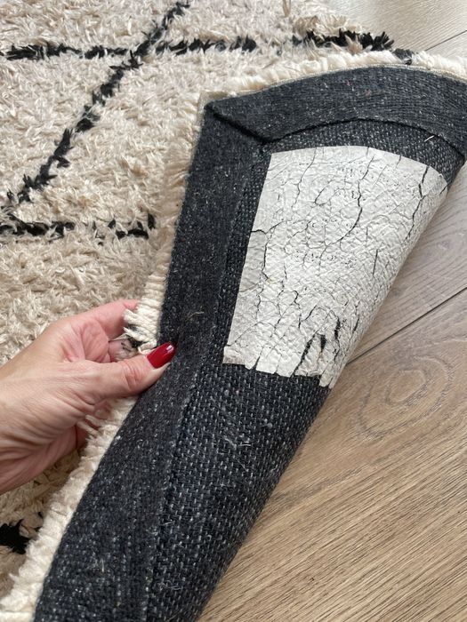 Dywan Shaggy beżowo czarny