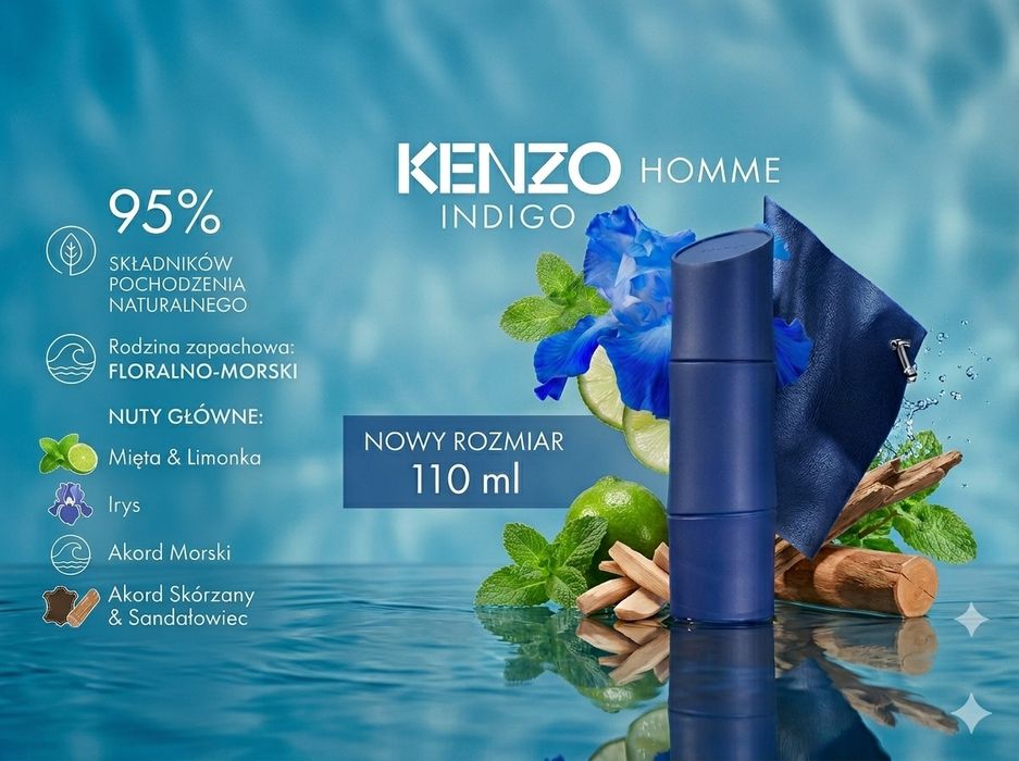 KENZO "INDIGO" 110ml‼️EDP – NOWE,ORYGINAŁ‼️– męskie