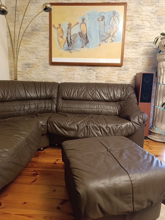 Komplet skórzanych mebli wypoczynkowych